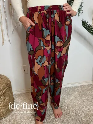 Floral Wide Leg Pants