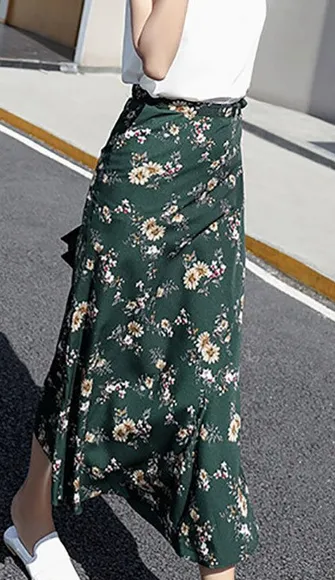 Floral Wrap Skirt