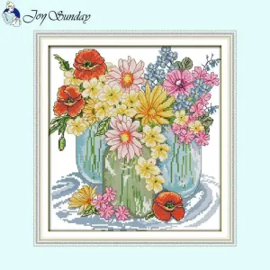Flower Bloom Cross Stitch Kit Crafts