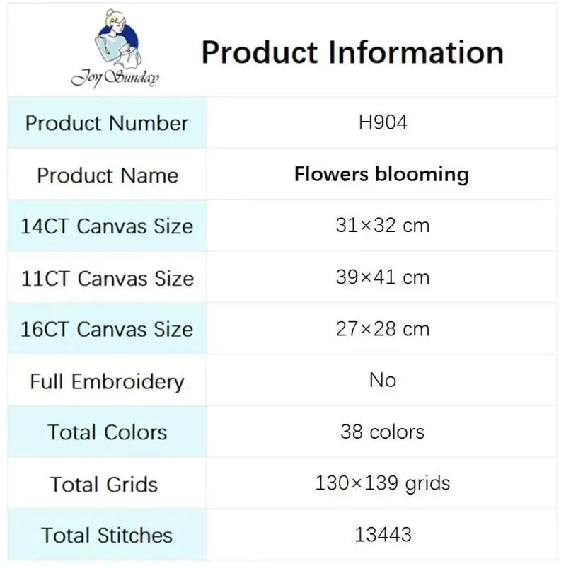 Flower Bloom Cross Stitch Kit Crafts