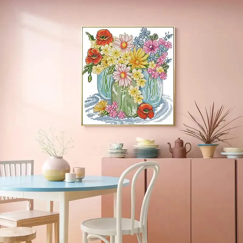 Flower Bloom Cross Stitch Kit Crafts