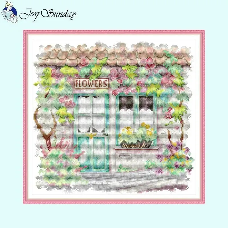 Flower Room Joy Sunday Cross Stitch