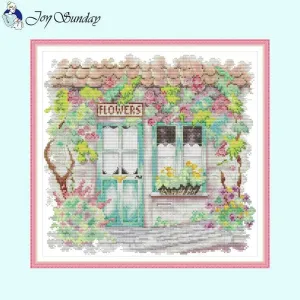 Flower Room Joy Sunday Cross Stitch