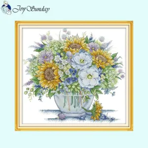 Flower Vase Cross Stitch DIY Fabric Crafts