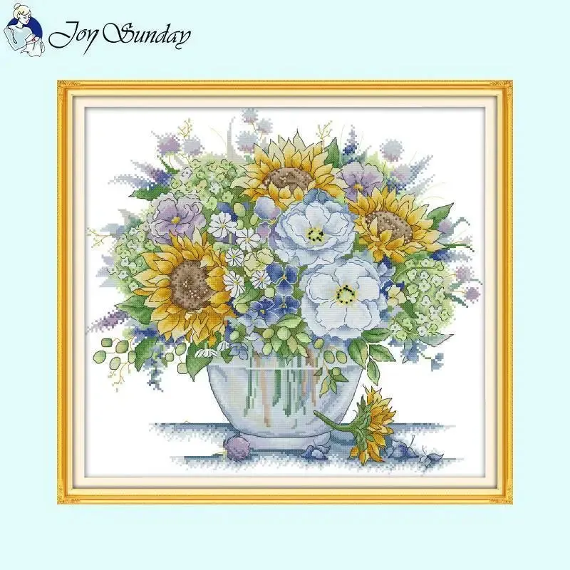 Flower Vase Cross Stitch DIY Fabric Crafts