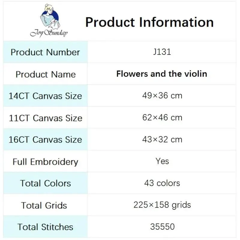 Flowers and Violins - Counted Print Cross Stitch