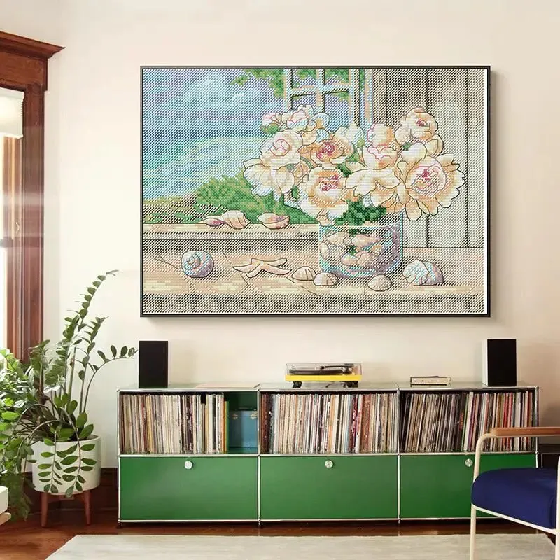 Flowers on a Seaside Windowsill