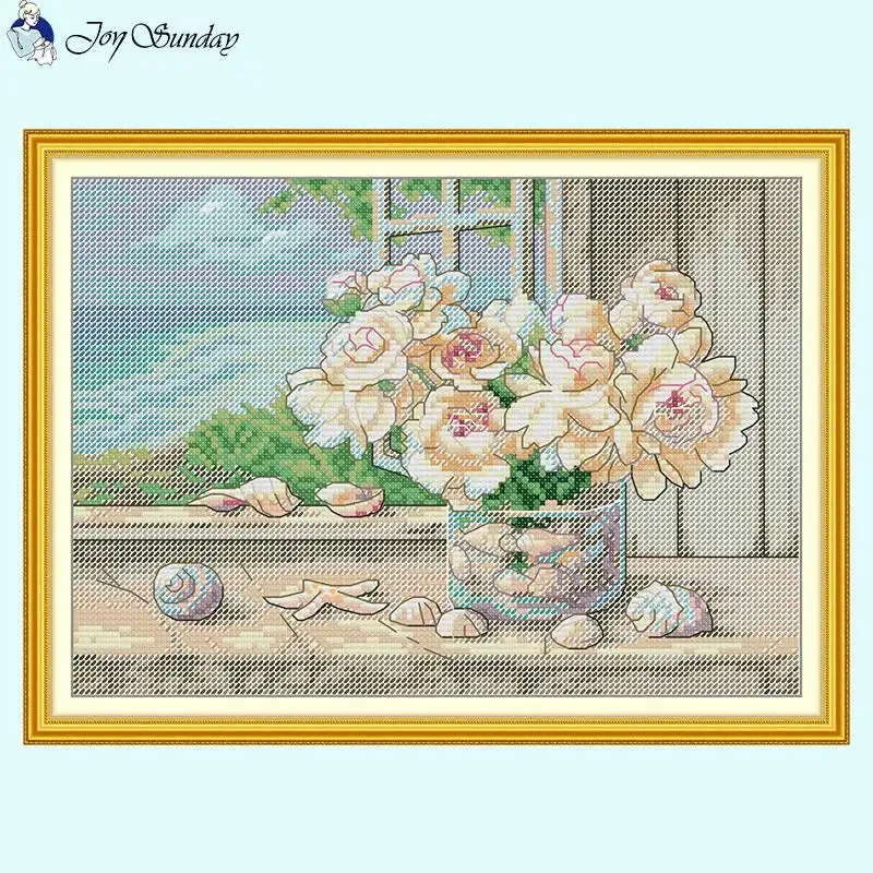 Flowers on a Seaside Windowsill