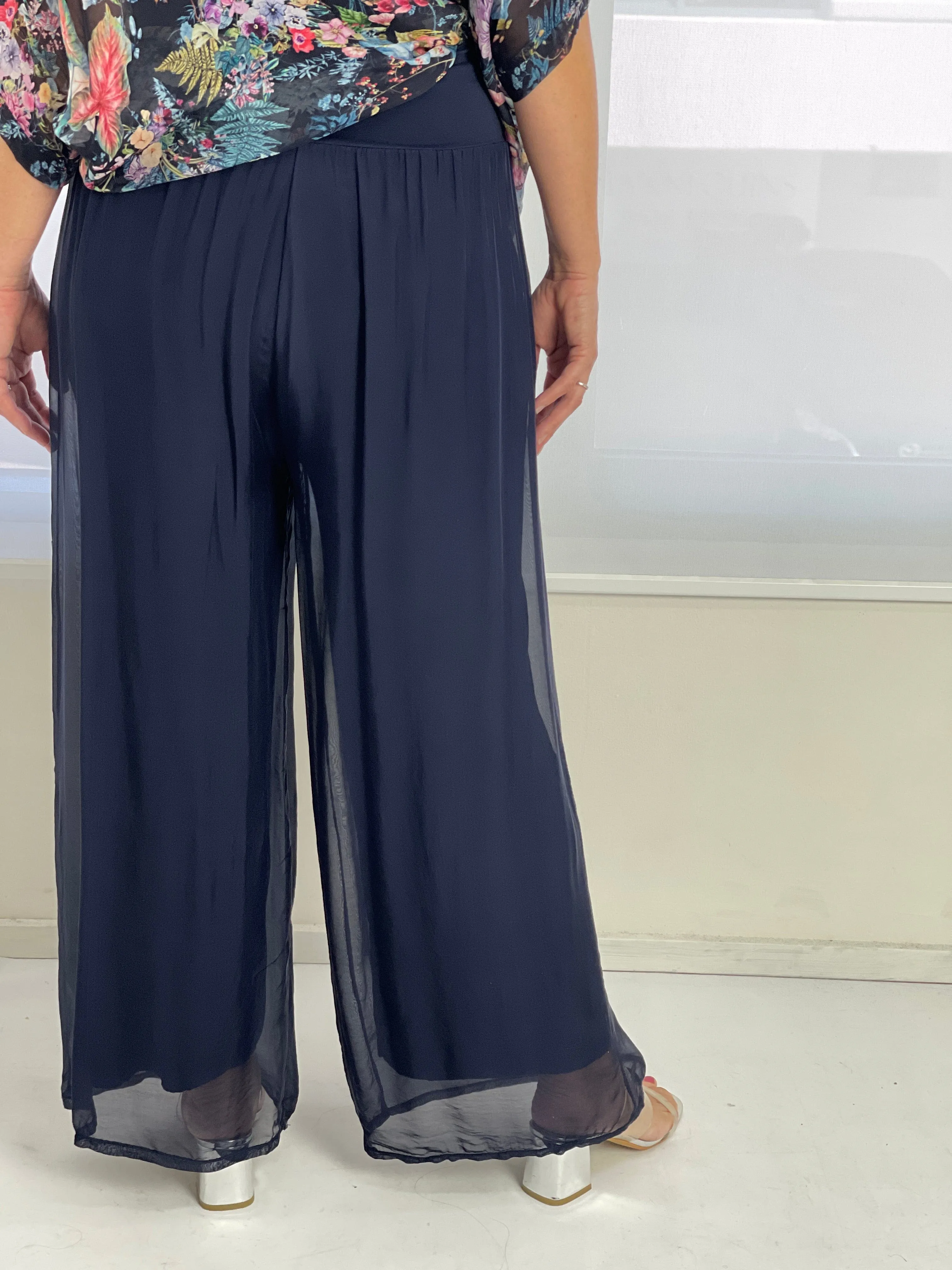 Fort Navy Silk Pants