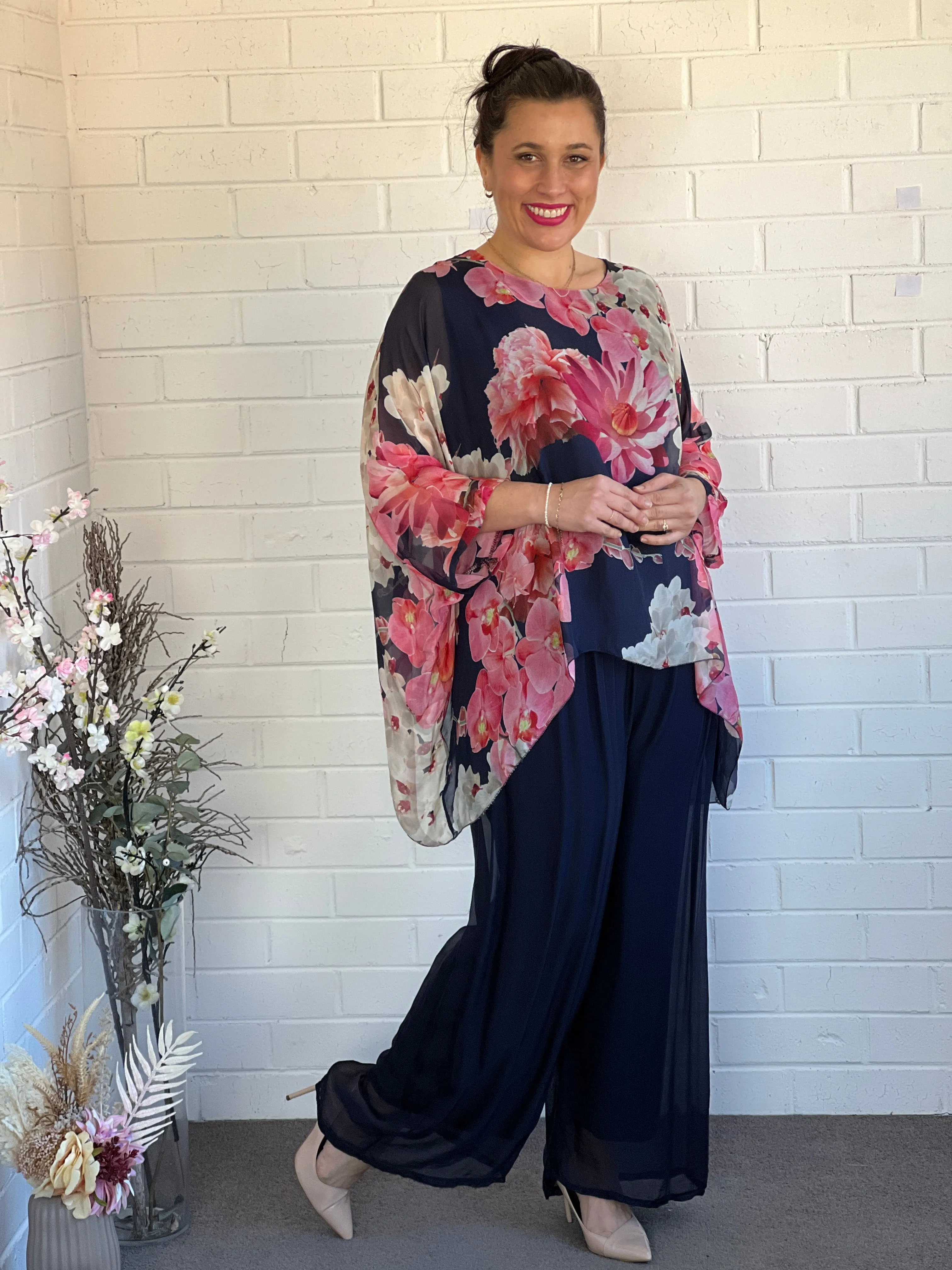 Fort Navy Silk Pants