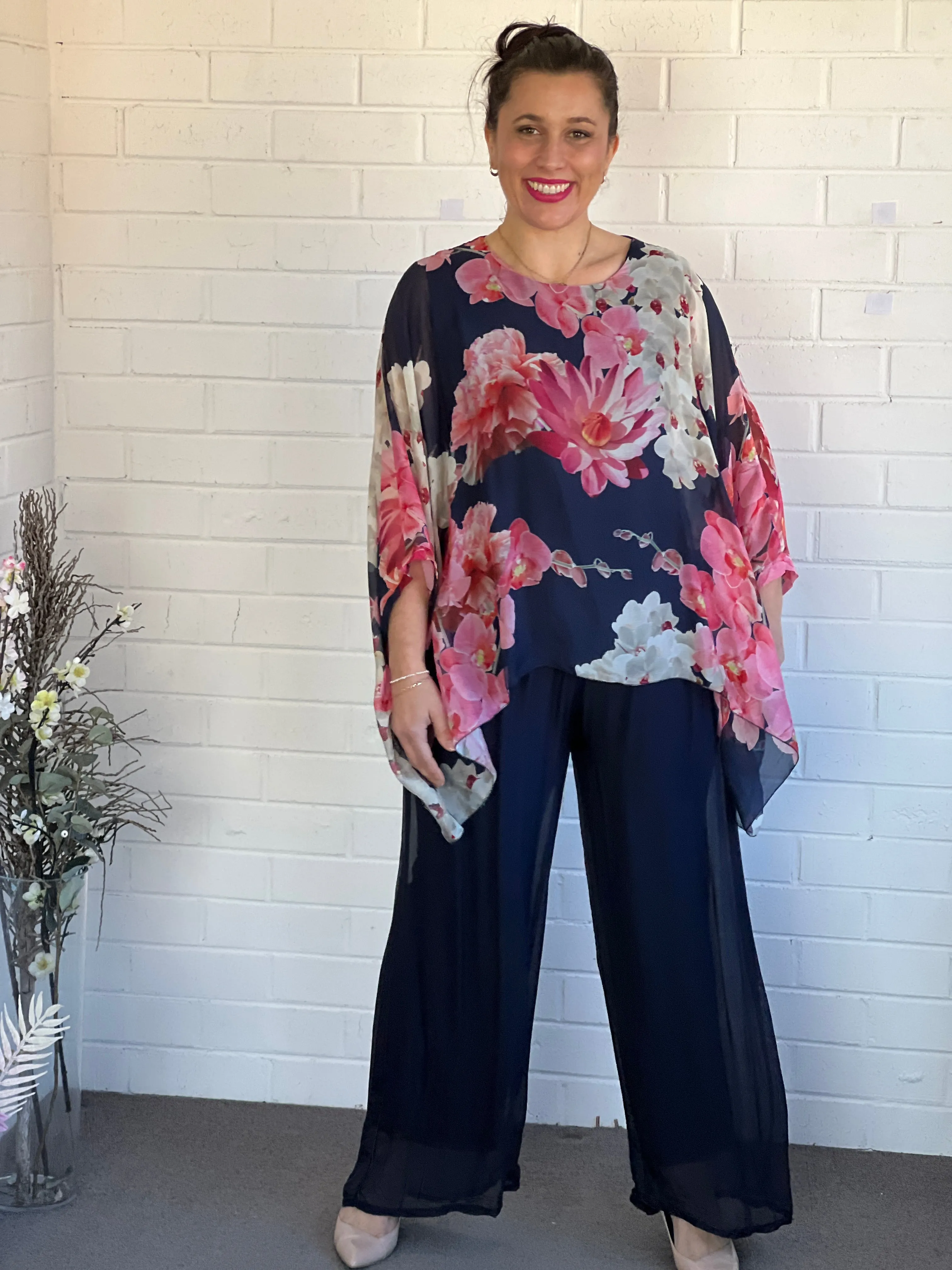Fort Navy Silk Pants