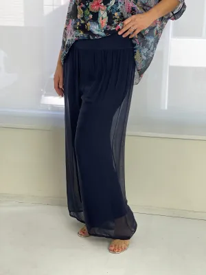 Fort Navy Silk Pants