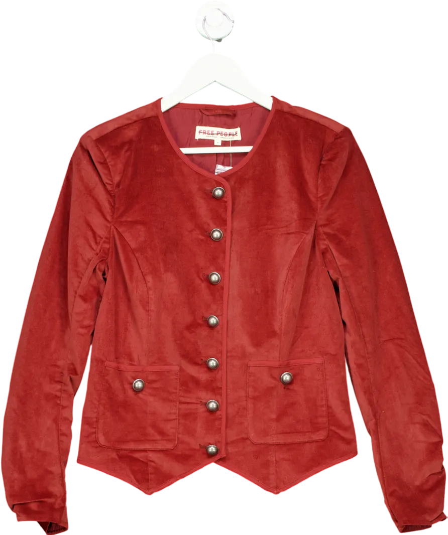 Free People Brown Becky Velvet Jacket UK M