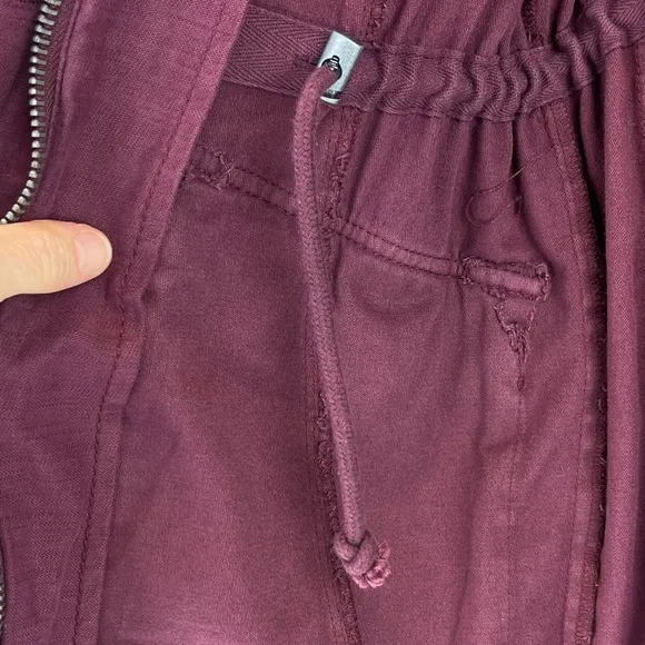 Free People Not Your Brother's Surplus Jacket Cotton Burgundy Sz S