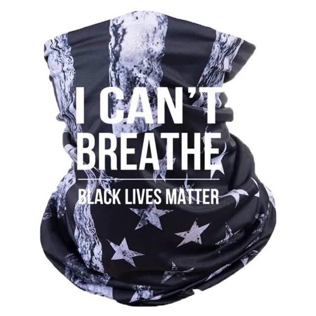 FS Black Lives Matter Mask Bandana Headband George Floyd I Can't Breathe Half Face Scarf Motorcycle Cycling Neck Scarfs