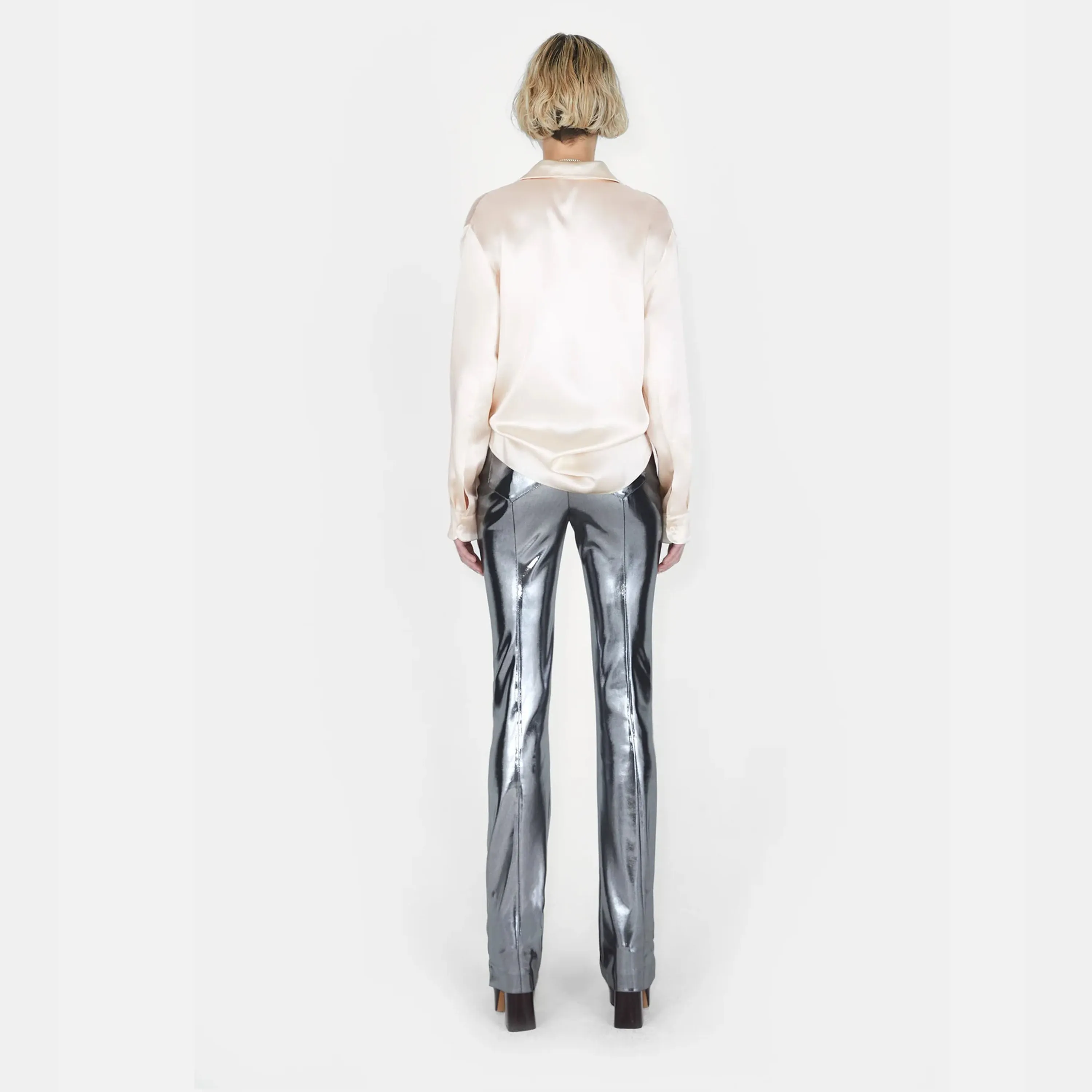 Galvanized High Waisted Trousers