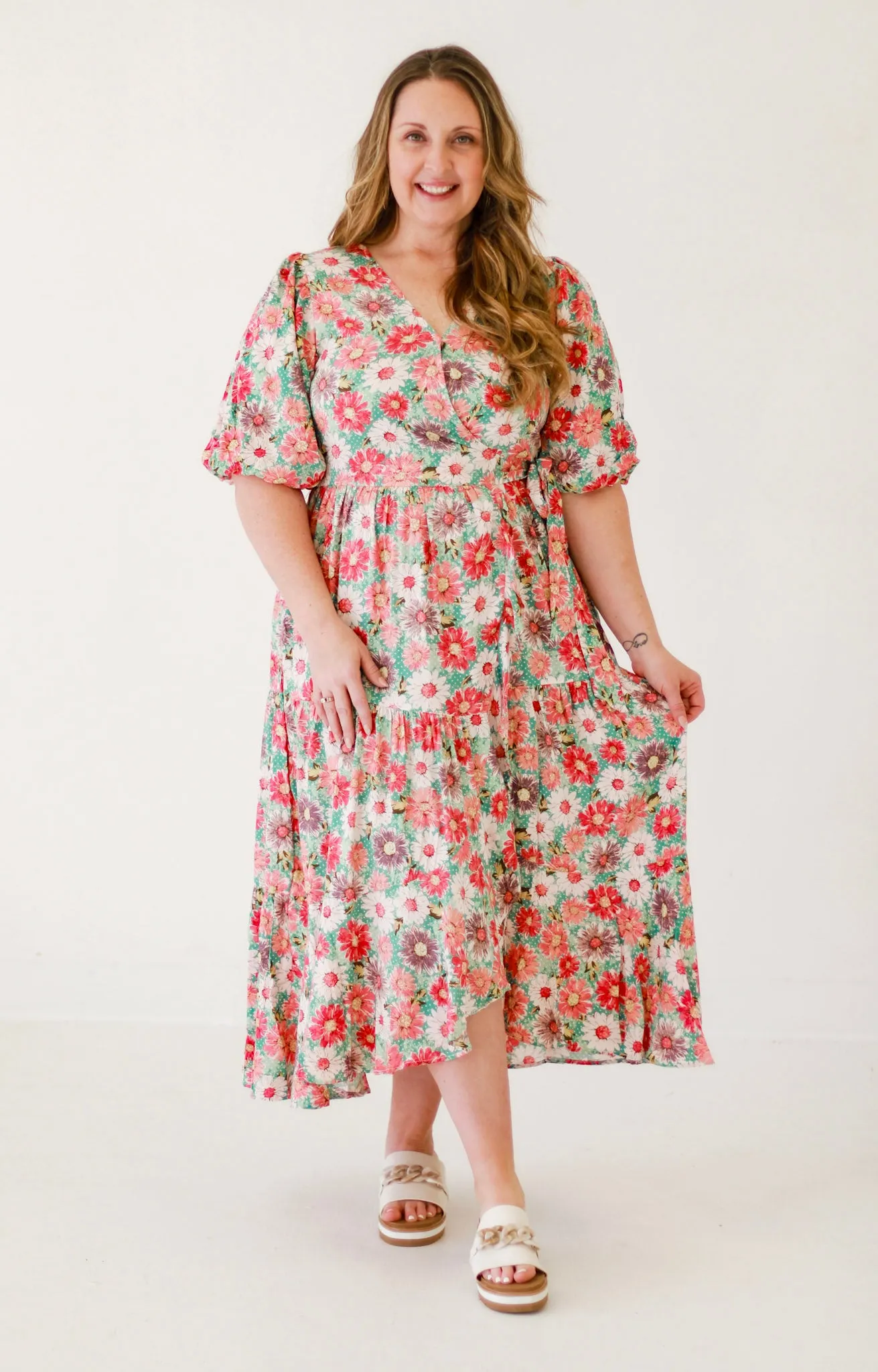 Garden Tour Floral Wrap Dress