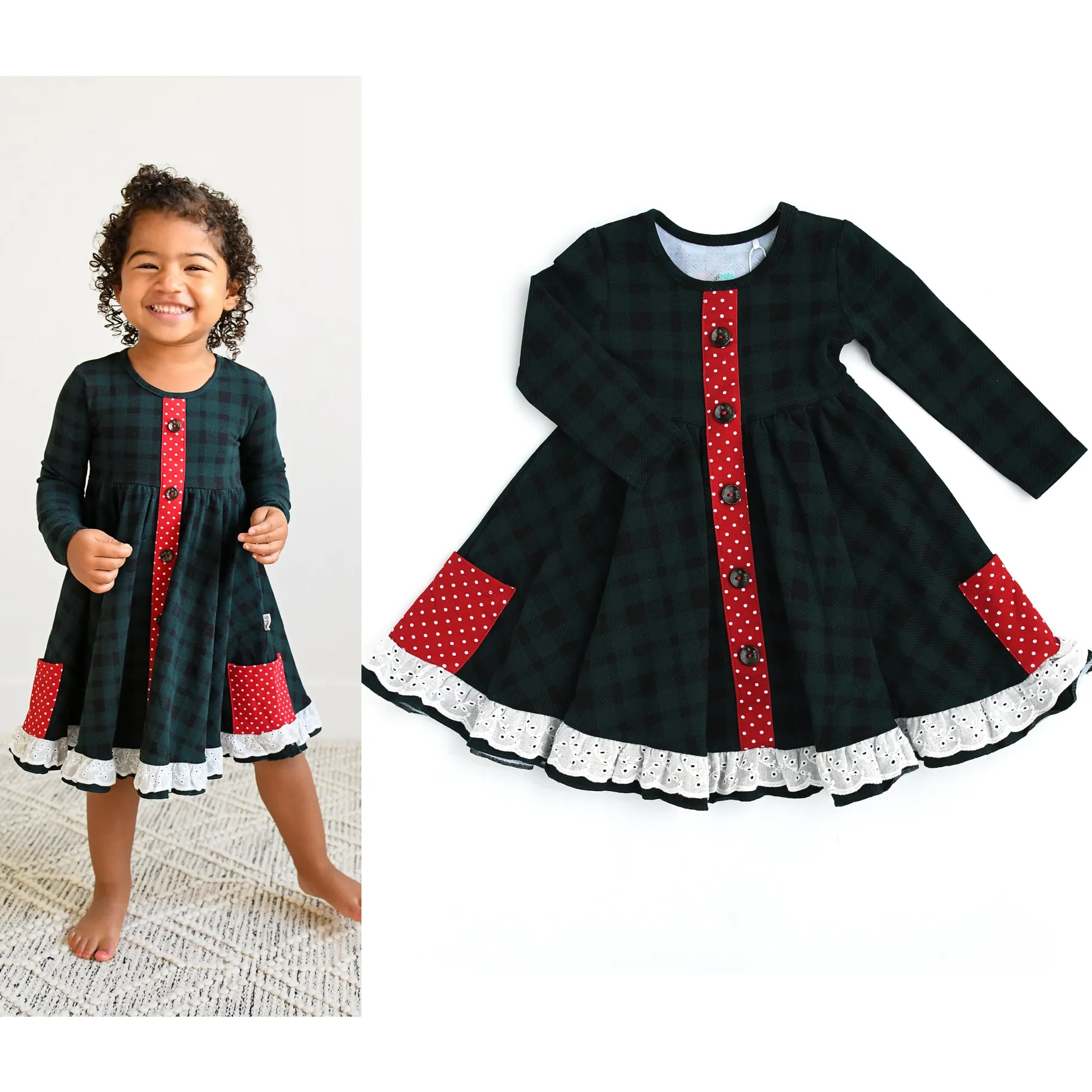 Gigi and Max Miles & Ivy Ruffle Button Dress