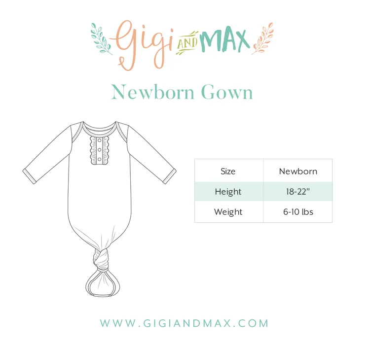 Gigi and Max Sutton Floral Ruffle Button Gown & Headband Set