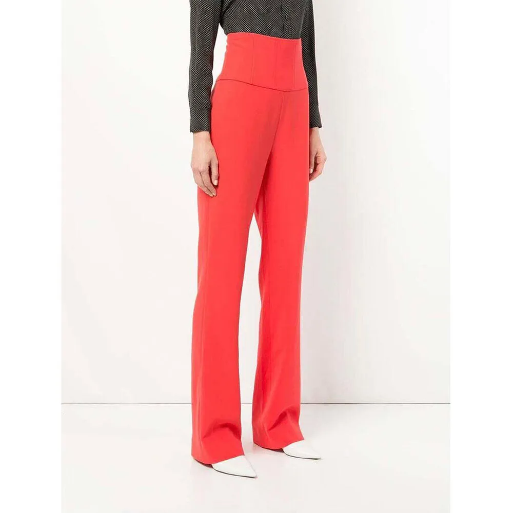 Gigi Crepe Corset Pant - Red