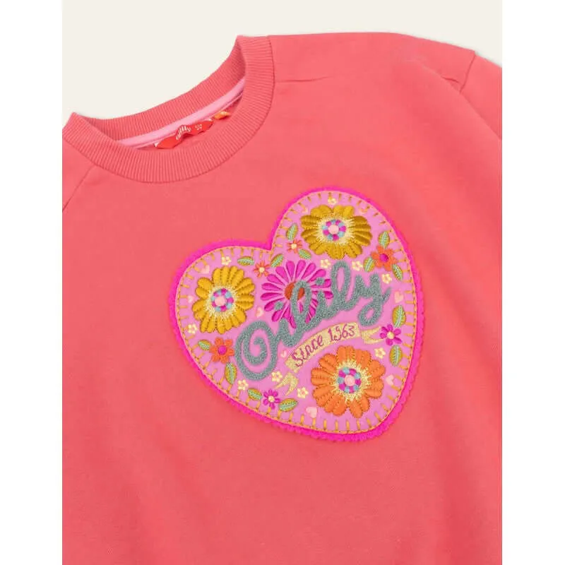Girls Pink Hooray Oilily Heart Sweater