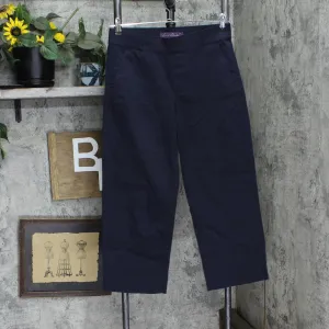 Gloria Vanderbilt Womens Pull On Wide Leg Cropped Pants 1797444 Navy Blue 4