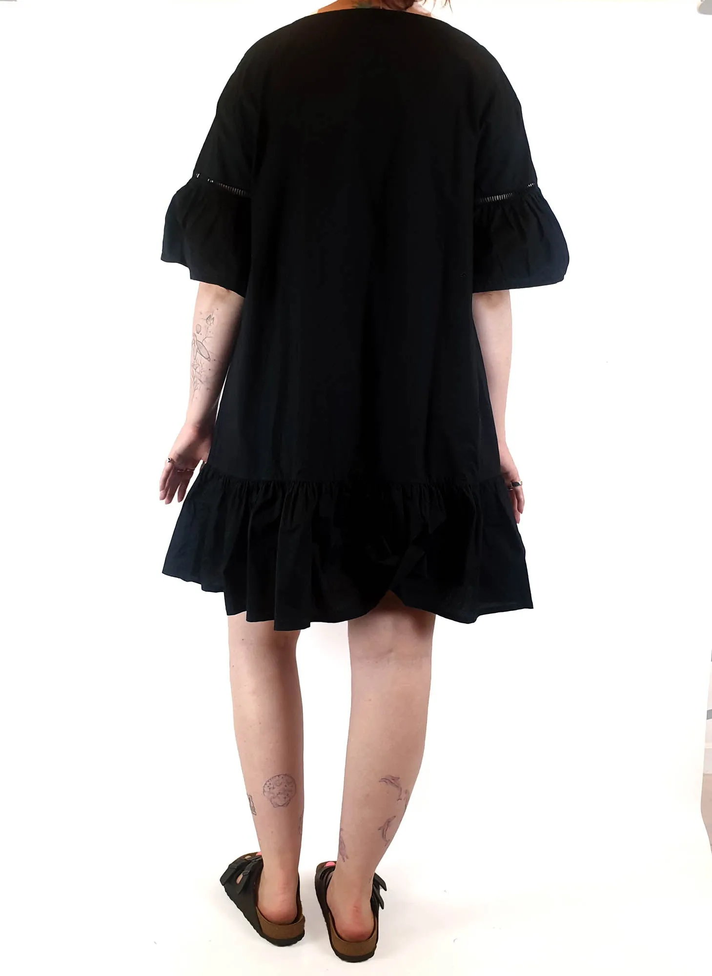 Gorman black cotton bell sleeved dress size 12