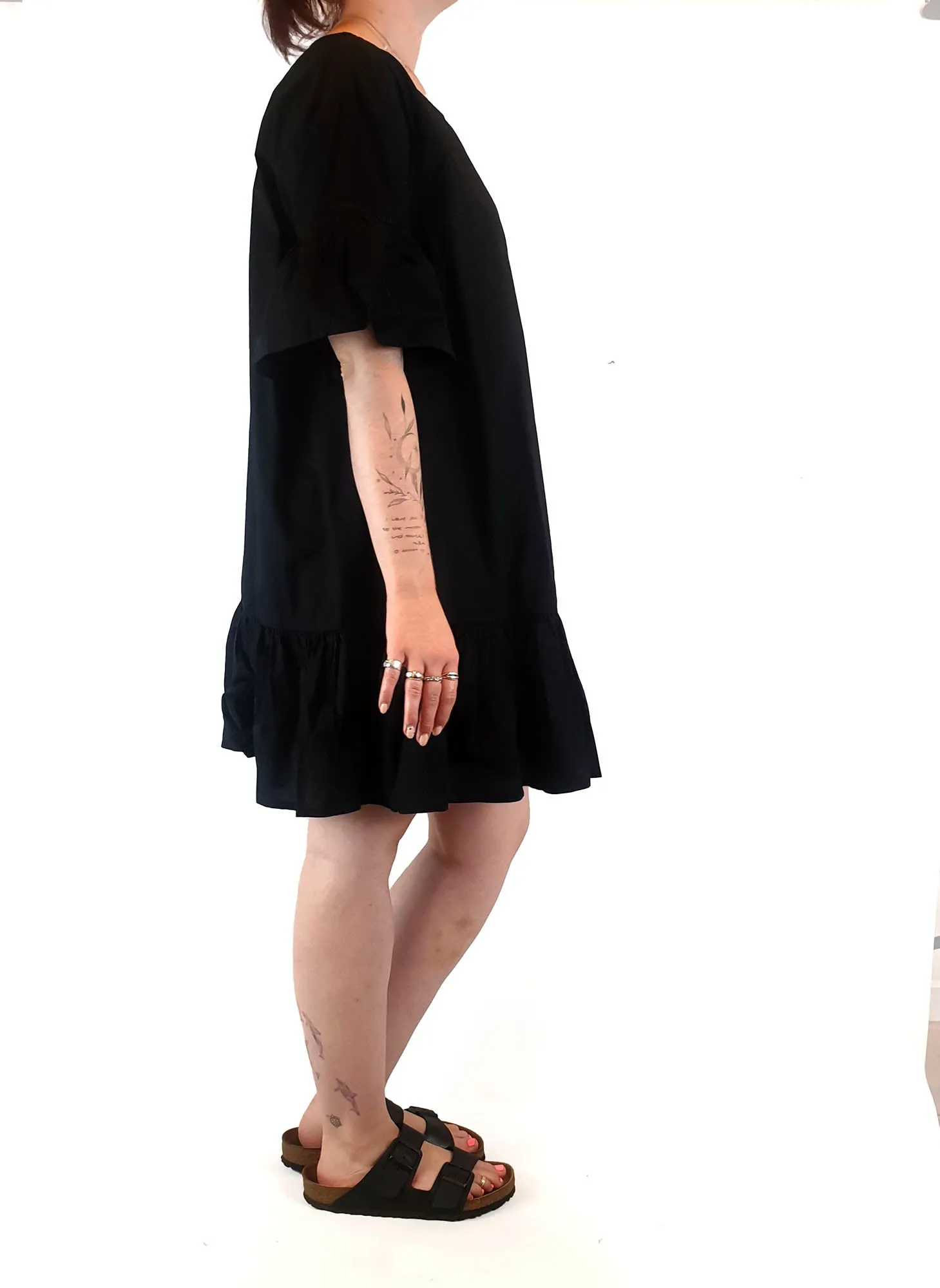 Gorman black cotton bell sleeved dress size 12