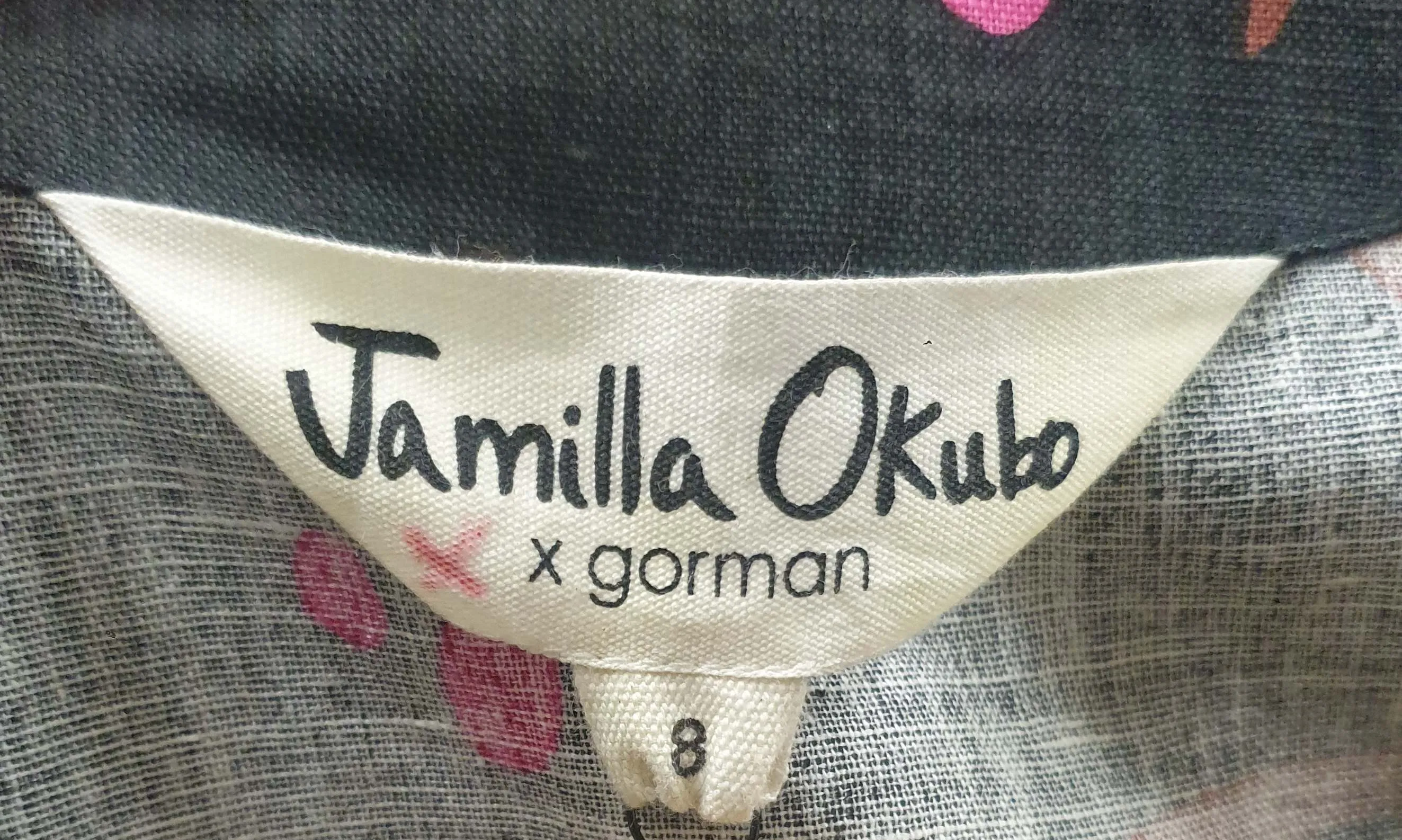 Gorman   Jamilla Okubo black and pink print dress size 8