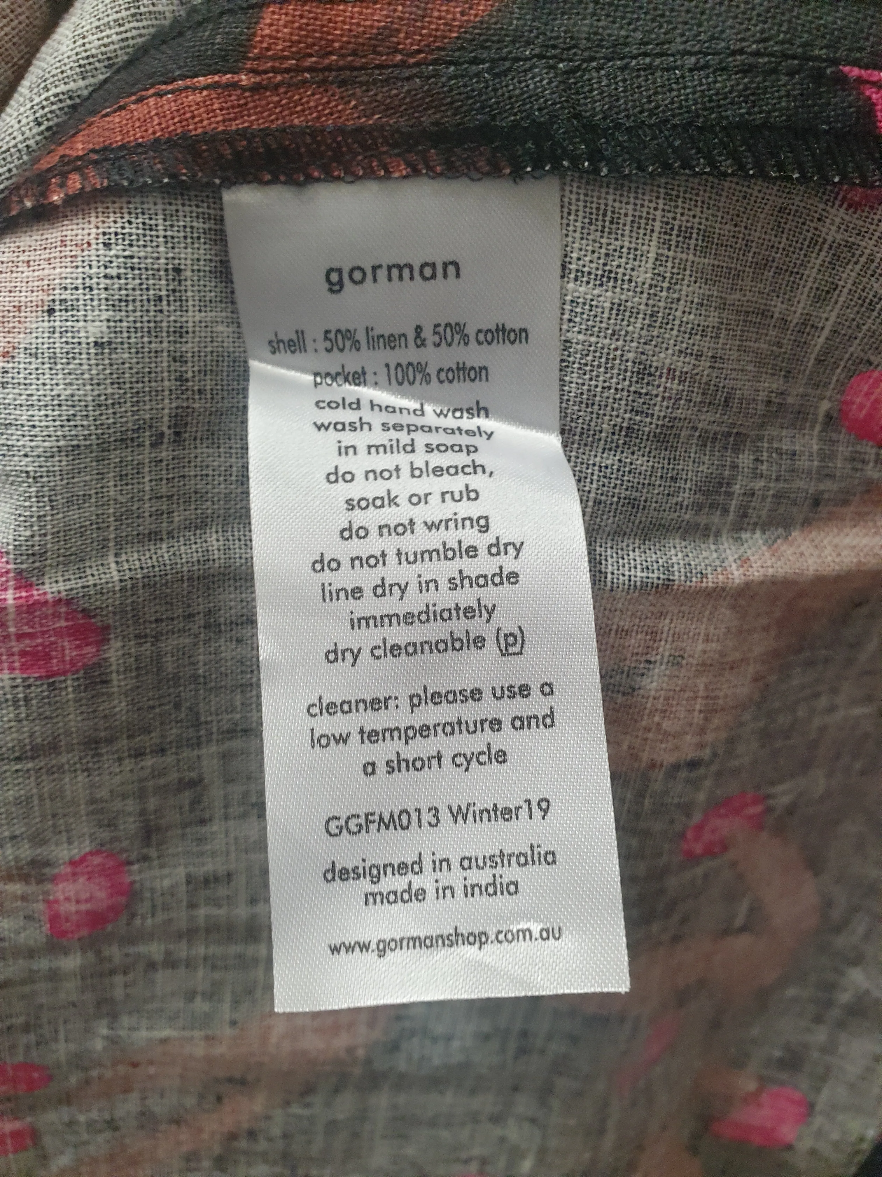 Gorman   Jamilla Okubo black and pink print dress size 8