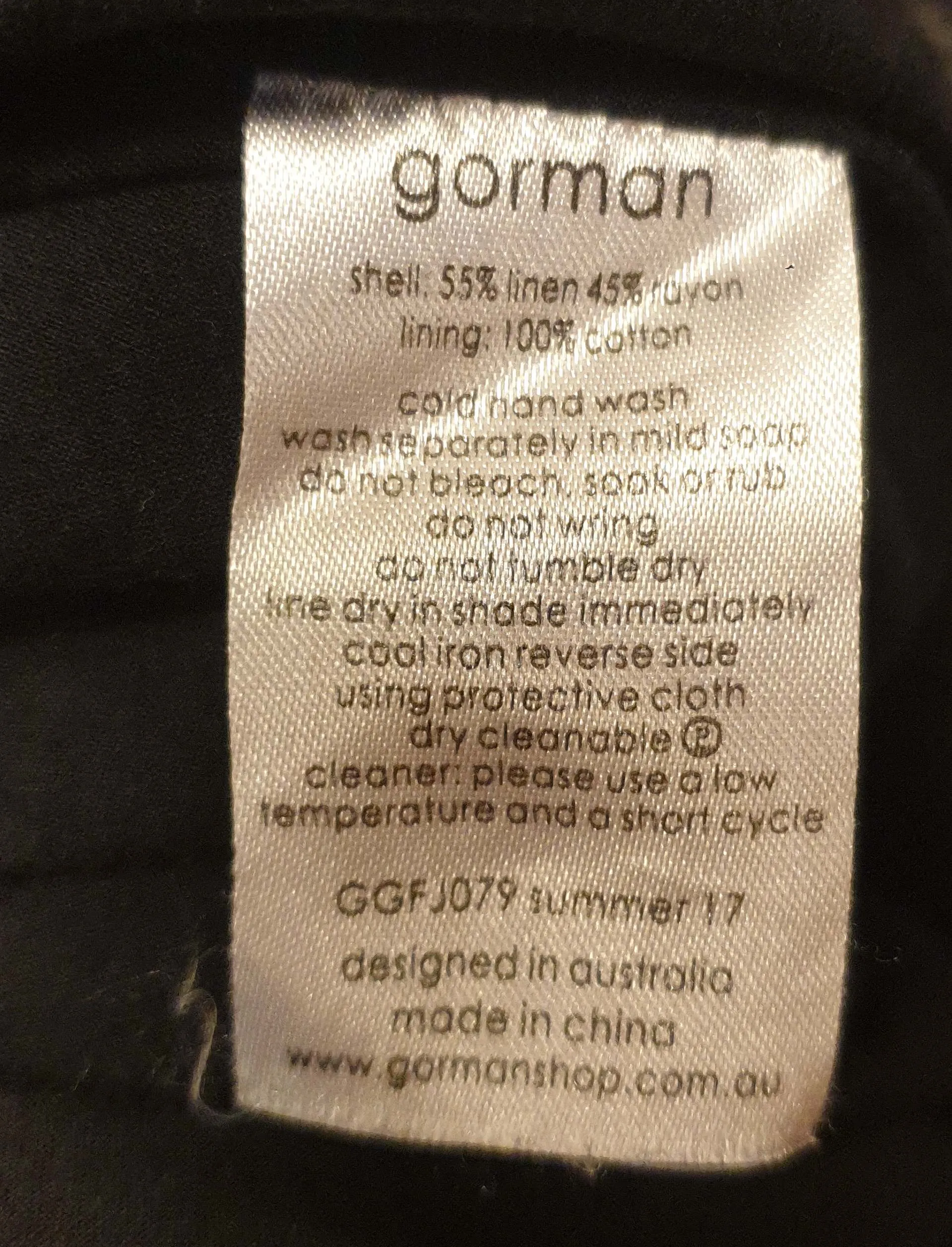 Gorman x Monika Forsberg black dress with elephants and tea print size 12