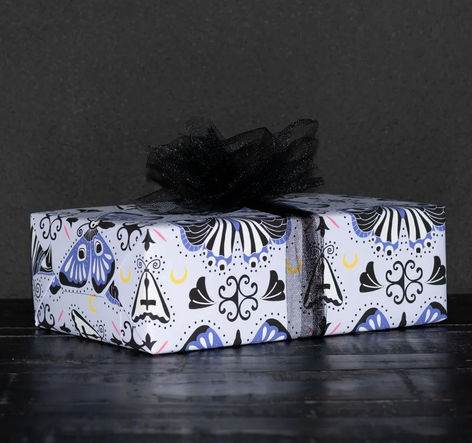 Gothic Moth Gift Wrap (1 Sheet)
