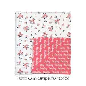 Grapefruit Color Floral 2-Sided Swaddle