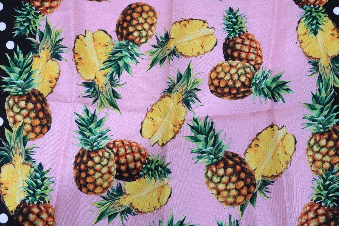 Green Pineapple Silk Scarf
