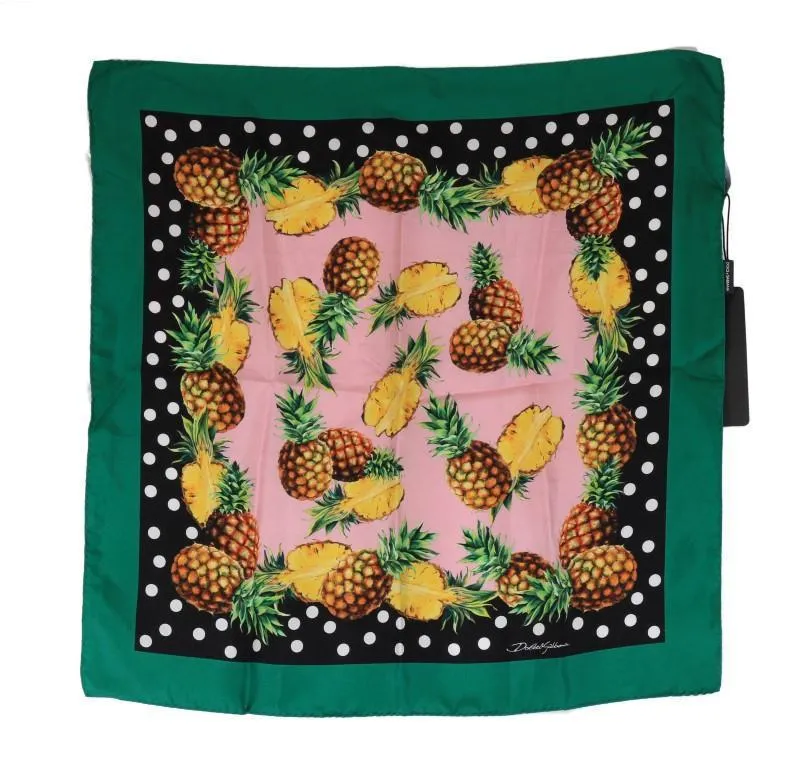 Green Pineapple Silk Scarf