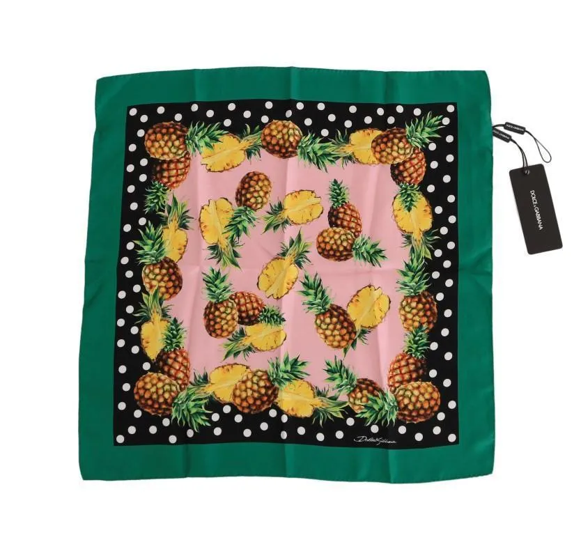 Green Pineapple Silk Scarf