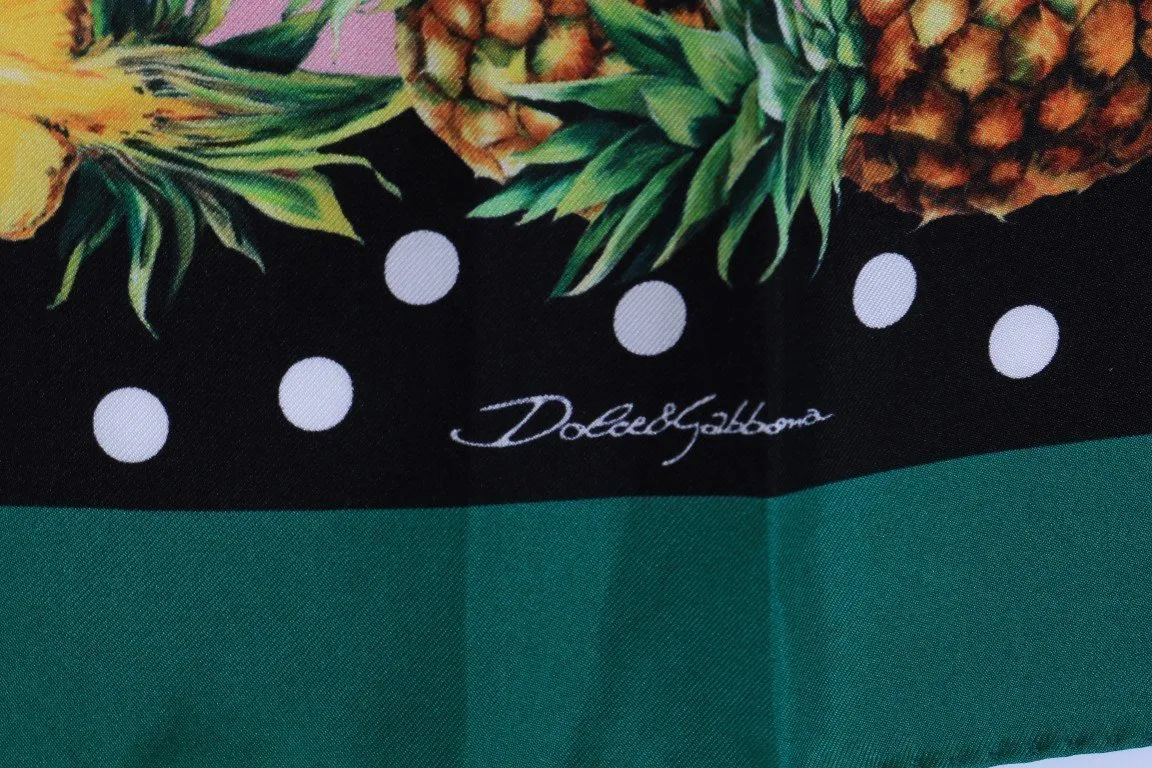 Green Pineapple Silk Scarf