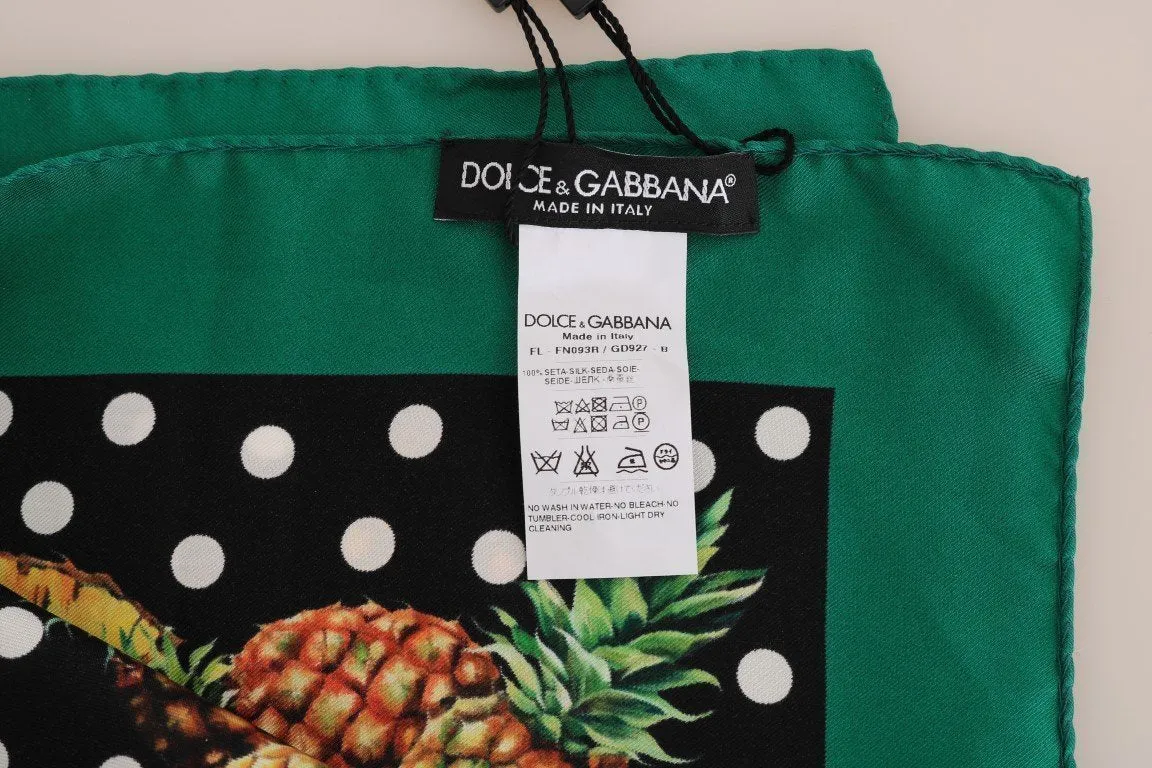 Green Pineapple Silk Scarf