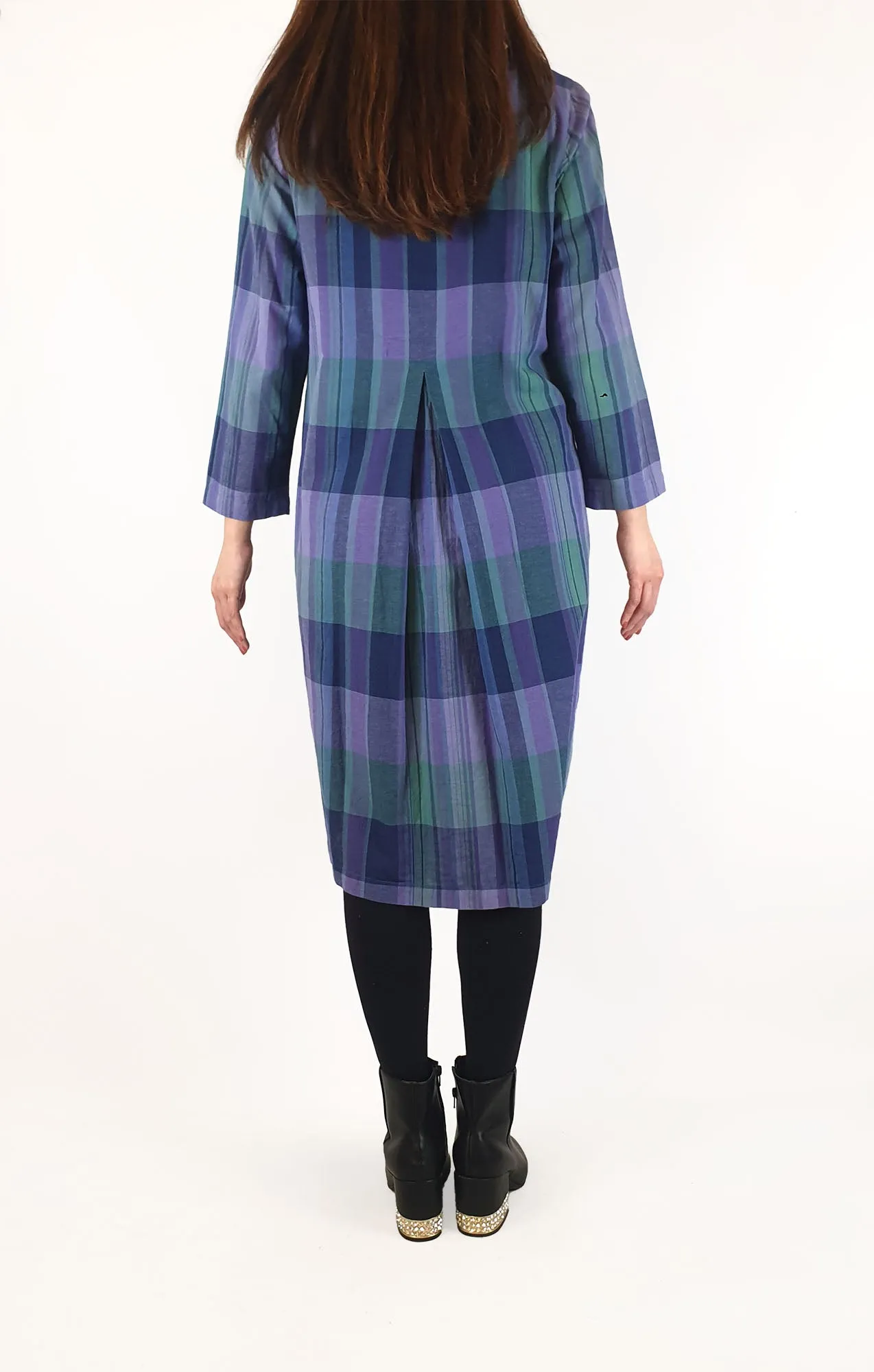 Gudrun Sjoden plaid long sleeve dress size S