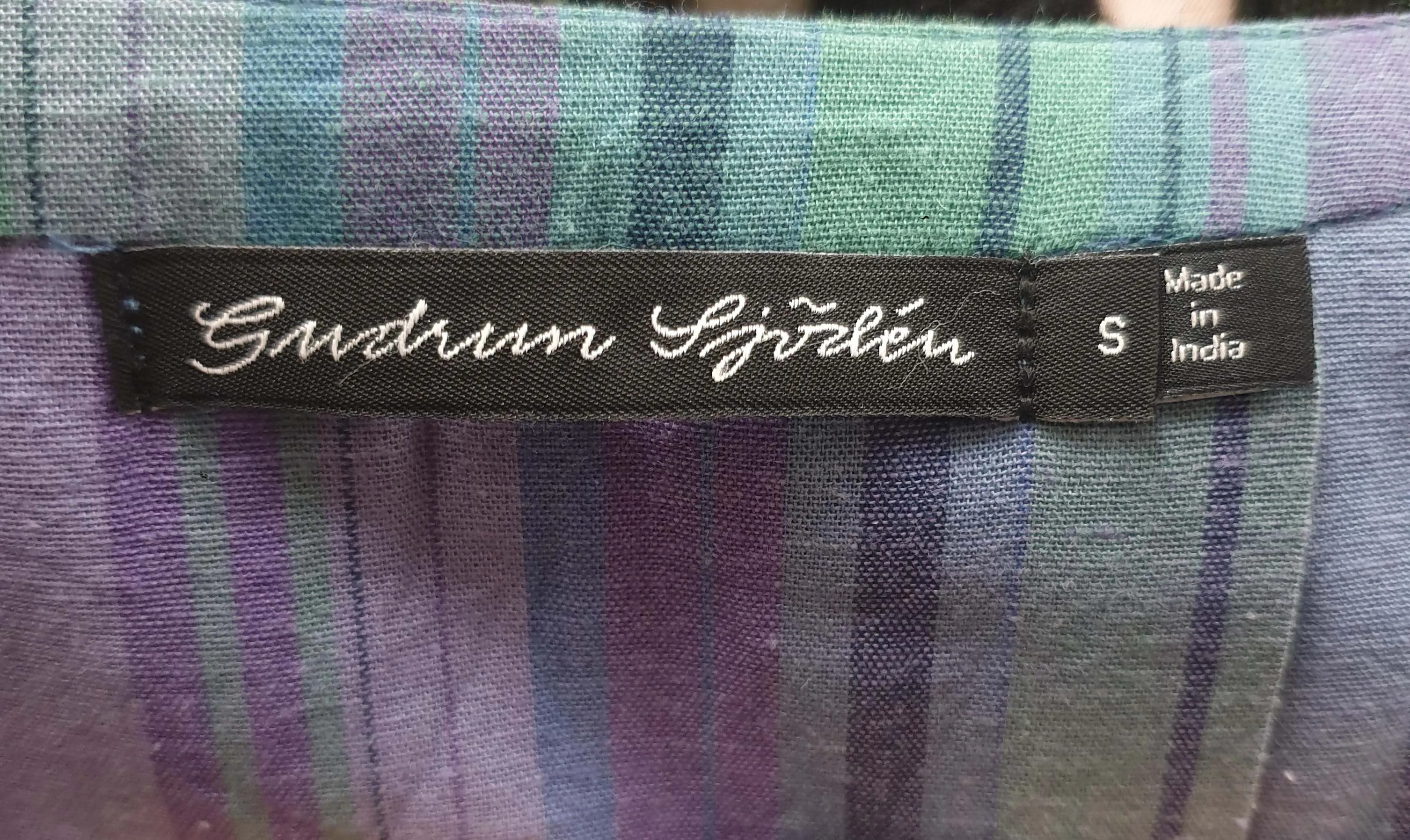 Gudrun Sjoden plaid long sleeve dress size S