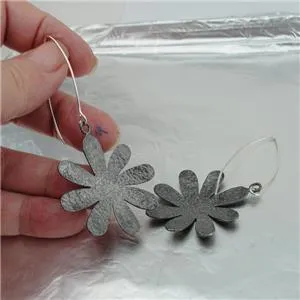 Hadar Designers Handmade Floral Oxidized Black Sterling Silver Earrings () SALE