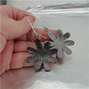 Hadar Designers Handmade Floral Oxidized Black Sterling Silver Earrings () SALE