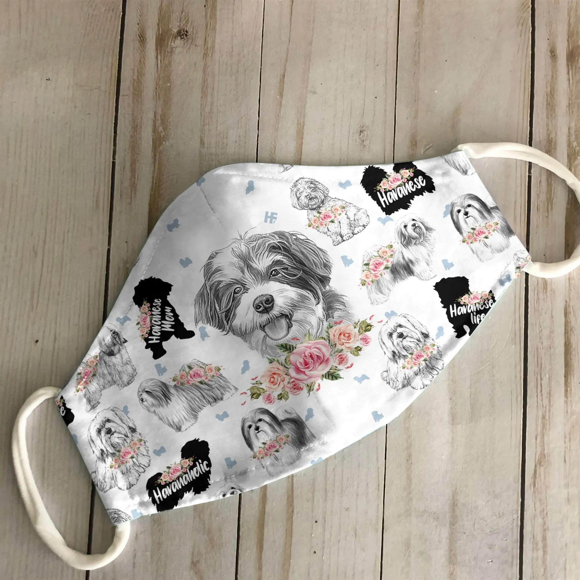 Havanese Floral Vintage EZ07 2606 Face Mask