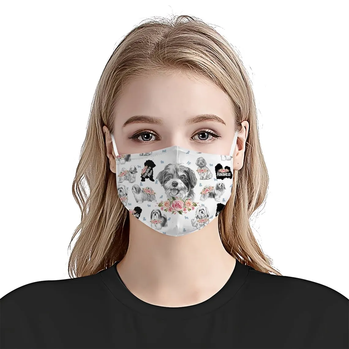 Havanese Floral Vintage EZ07 2606 Face Mask