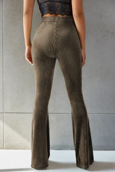 Hazel Blues® |  Ribbed High Waist Flare Pants