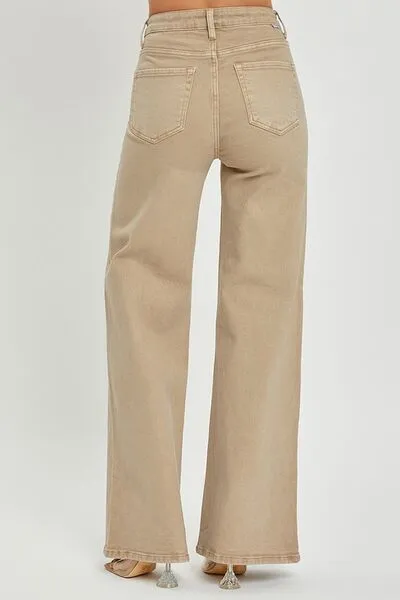 Hazel Blues® | RISEN Tummy Control High Rise Wide Leg Jeans