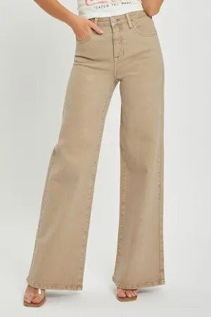 Hazel Blues® | RISEN Tummy Control High Rise Wide Leg Jeans