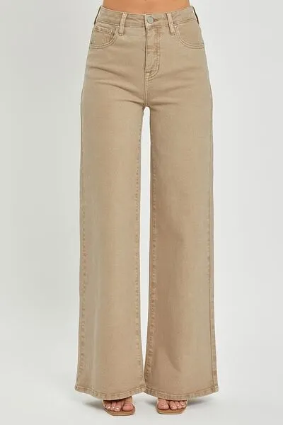 Hazel Blues® | RISEN Tummy Control High Rise Wide Leg Jeans