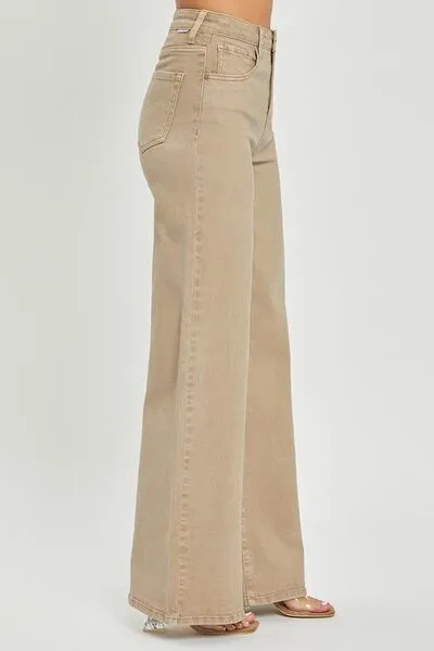 Hazel Blues® | RISEN Tummy Control High Rise Wide Leg Jeans