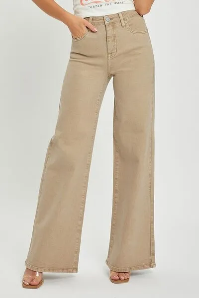 Hazel Blues® | RISEN Tummy Control High Rise Wide Leg Jeans